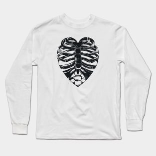 Skeletal bones of the human chest in the shape of a heart Long Sleeve T-Shirt